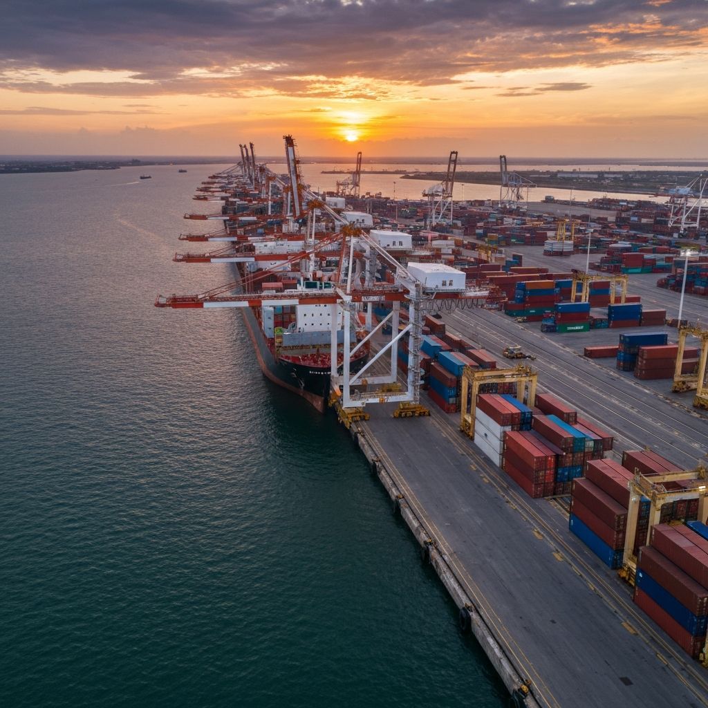African shipping port and trade infrastructure